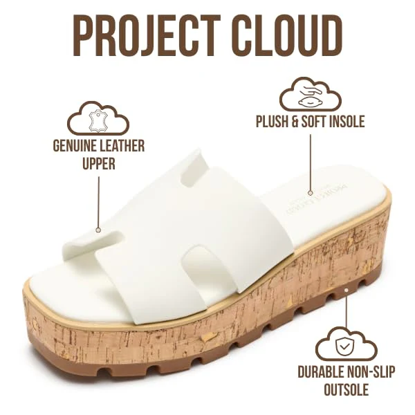 Project Cloud Women's | Genuine Leather Wedge Sandals | Memory Foam | Lightweight | Non-Slip - Mila - Image 14