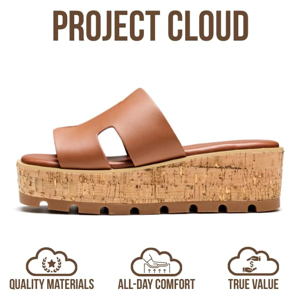 Project Cloud Women's | Genuine Leather Wedge Sandals | Memory Foam | Lightweight | Non-Slip - Mila - Image 25
