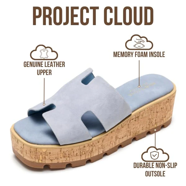 Project Cloud Women's | Genuine Leather Wedge Sandals | Memory Foam | Lightweight | Non-Slip - Mila - Image 8