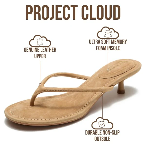 Project Cloud Women's | Genuine Leather Sandals Women Footwear | Memory Foam | Lightweight | Non-Slip - Mango - Image 20