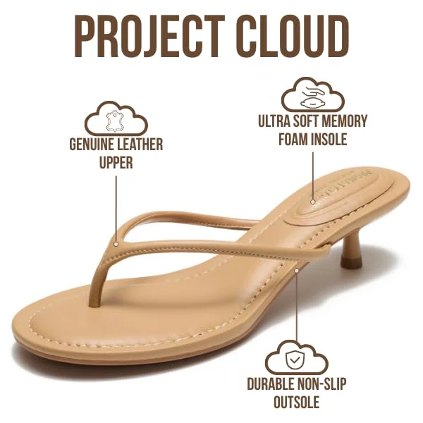 Project Cloud Women's | Genuine Leather Sandals Women Footwear | Memory Foam | Lightweight | Non-Slip - Mango - Image 3