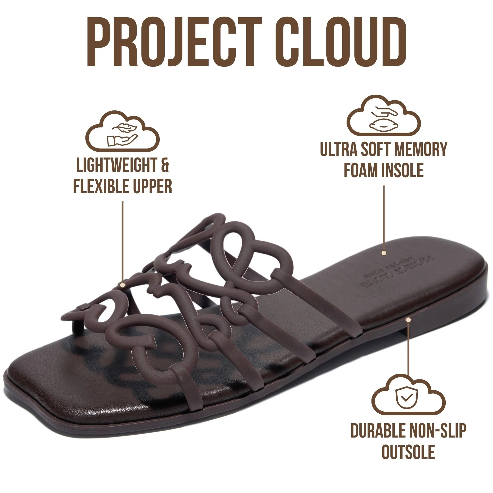 Project Cloud Women's | 100% Eco Leather Womens Sandals | Memory Foam | Lightweight | Non-Slip - Lisa - Image 23