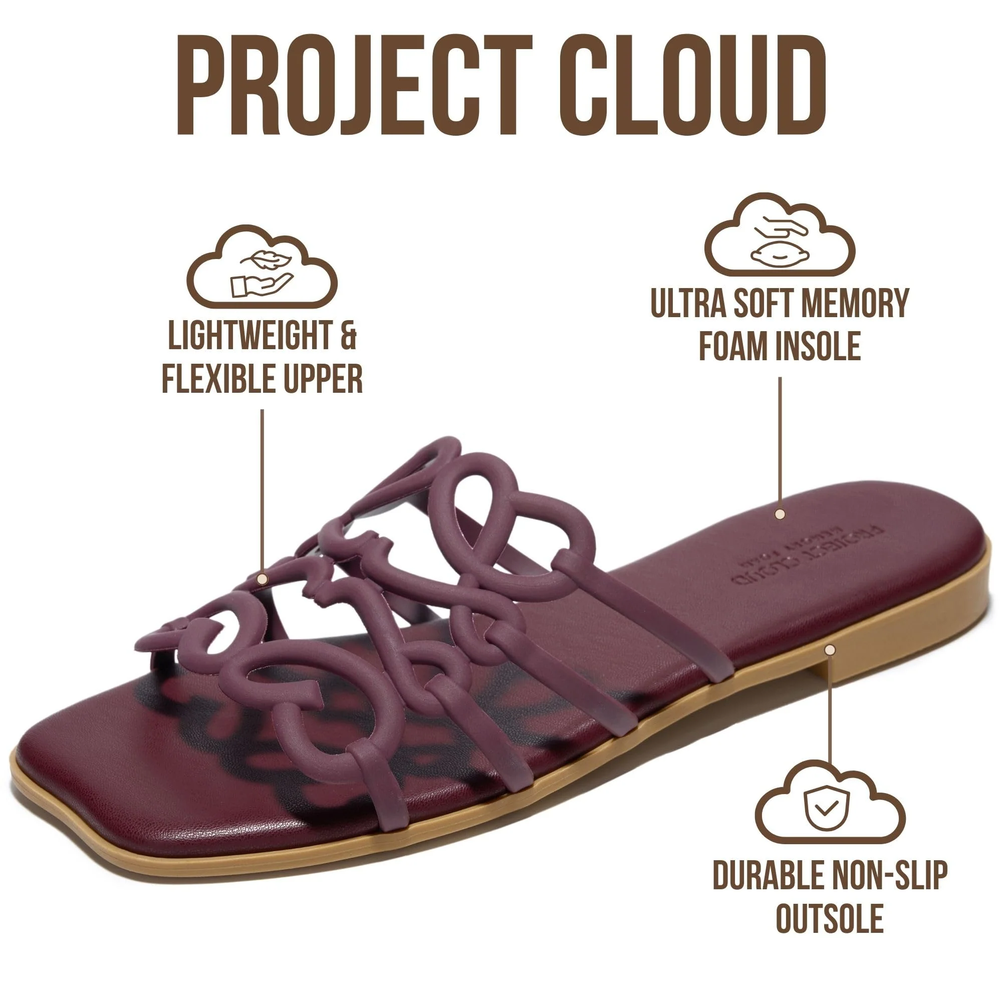 Project Cloud Women's | 100% Eco Leather Womens Sandals | Memory Foam | Lightweight | Non-Slip - Lisa - Image 28