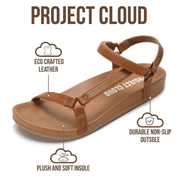 Project Cloud Women's | Platform Sandals Women | Plush and Soft Insole | Lightweight | Non-Slip - Brandy - Image 19