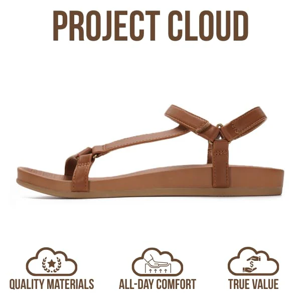 Project Cloud Women's | Platform Sandals Women | Plush and Soft Insole | Lightweight | Non-Slip - Brandy - Image 20