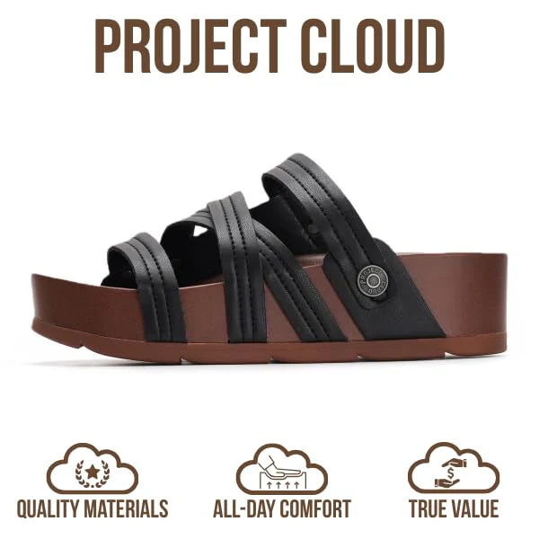 Project Cloud Women's | Wedge Platform Sandals | Comfortable Soft Insole | Lightweight | Non-Slip - Pasadena - Image 15