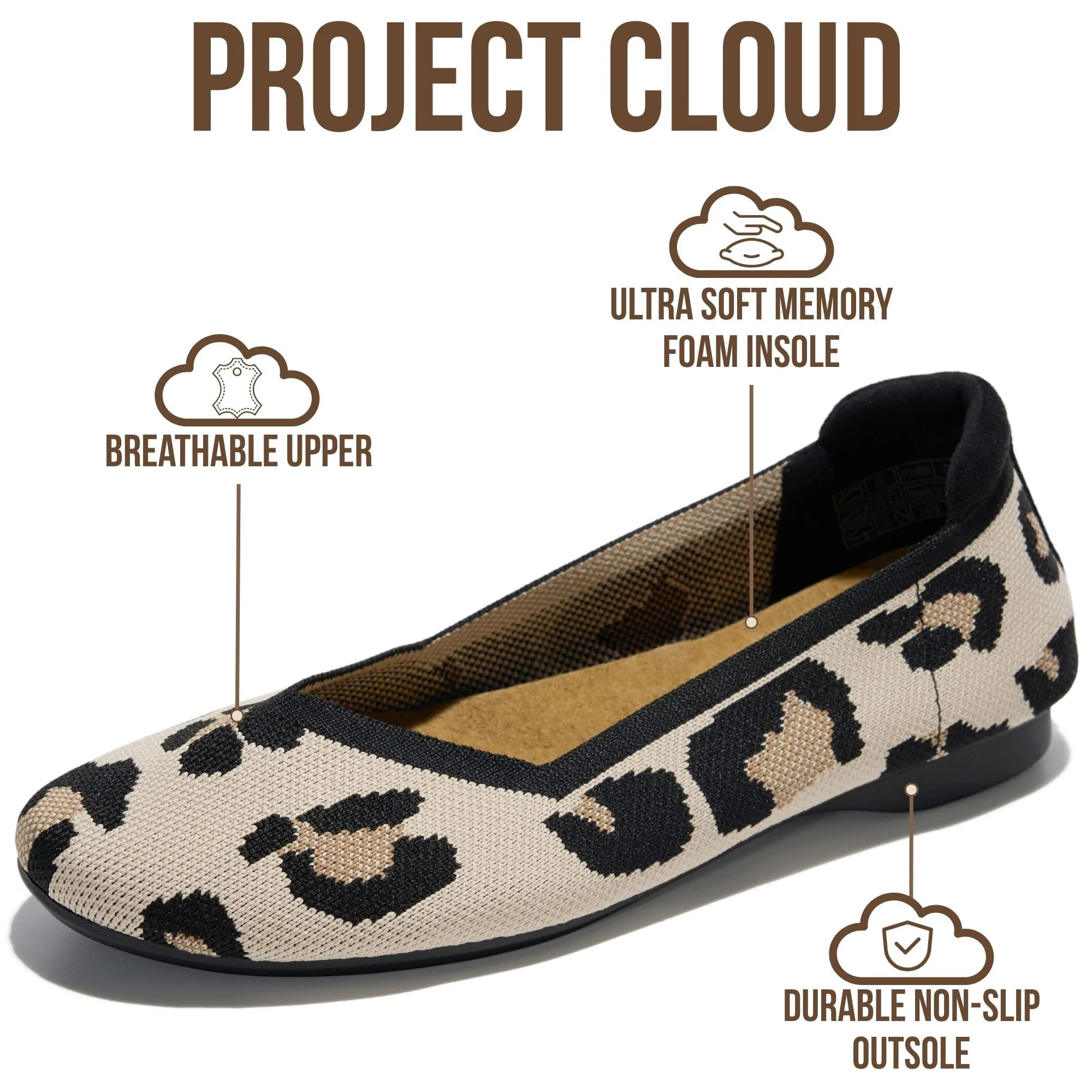Project Cloud Women's | Women Ballet Flats | Memory Foam | Lightweight | Non-Slip - Prospect - Image 18