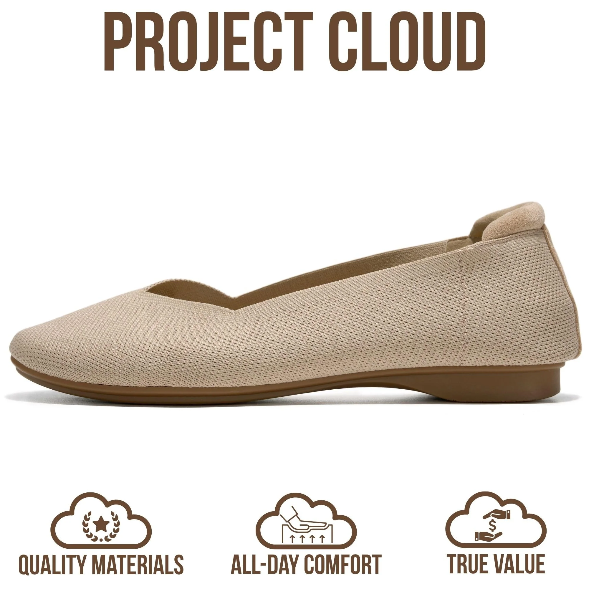 Project Cloud Women's | Women Ballet Flats | Memory Foam | Lightweight | Non-Slip - Prospect - Image 9