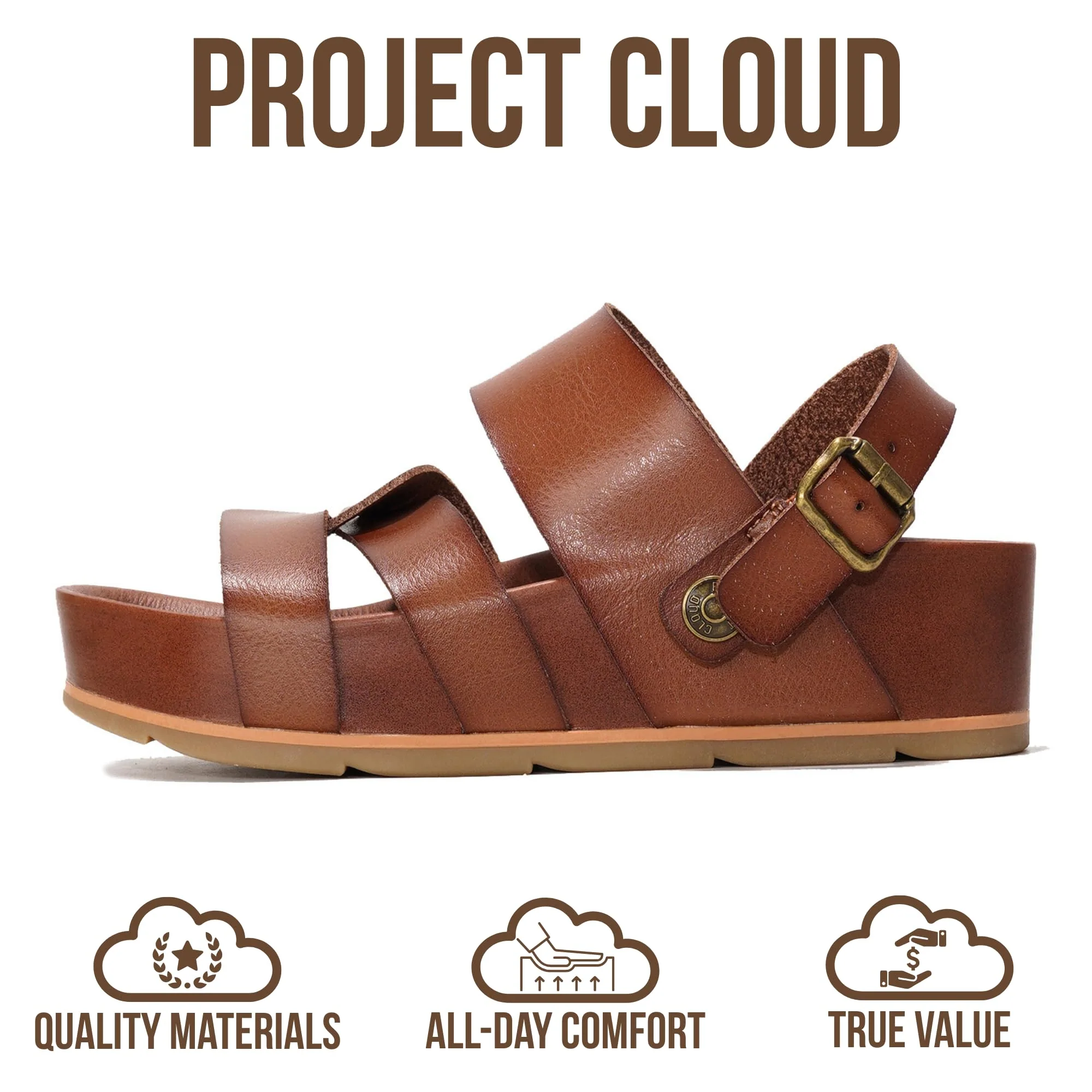 Project Cloud Women's | Eco-Leather Platform Sandals | Lightweight | Non-Slip - Proud - Image 10