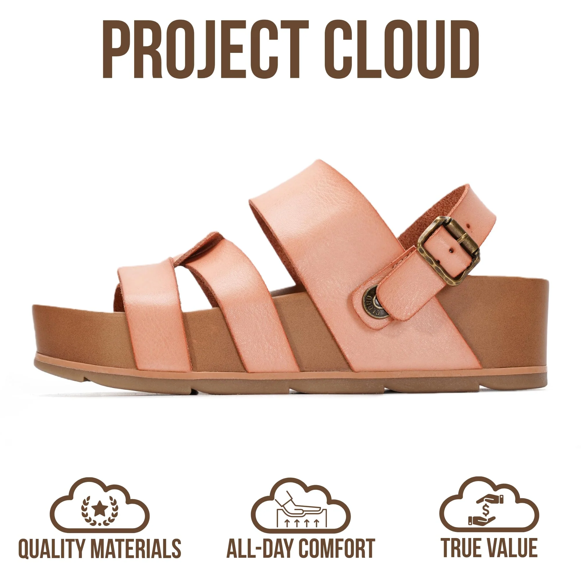 Project Cloud Women's | Eco-Leather Platform Sandals | Lightweight | Non-Slip - Proud - Image 16