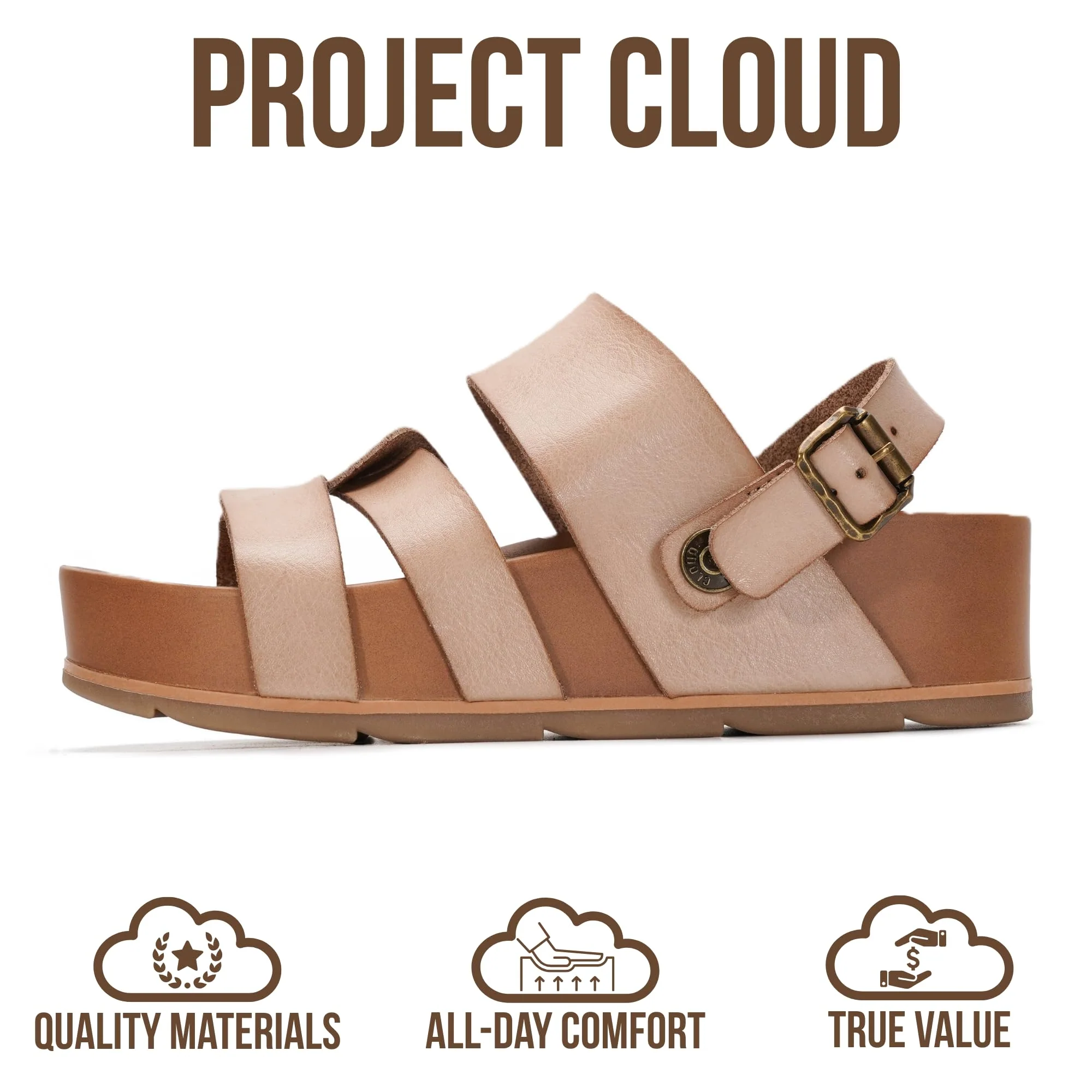Project Cloud Women's | Eco-Leather Platform Sandals | Lightweight | Non-Slip - Proud - Image 21