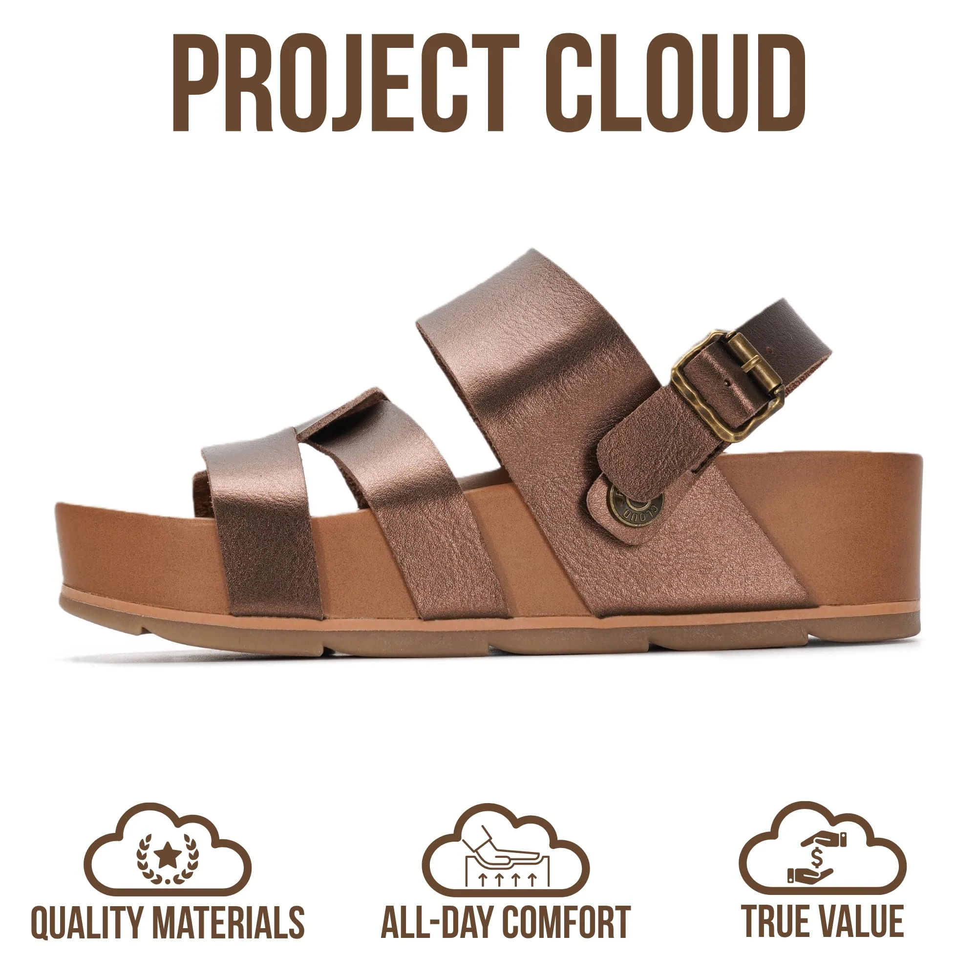 Project Cloud Women's | Eco-Leather Platform Sandals | Lightweight | Non-Slip - Proud - Image 26