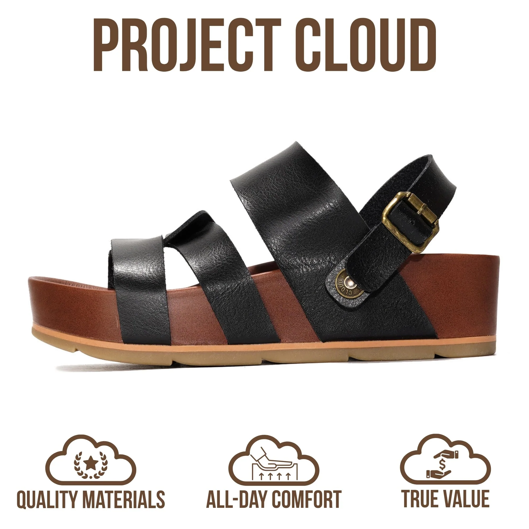 Project Cloud Women's | Eco-Leather Platform Sandals | Lightweight | Non-Slip - Proud - Image 31