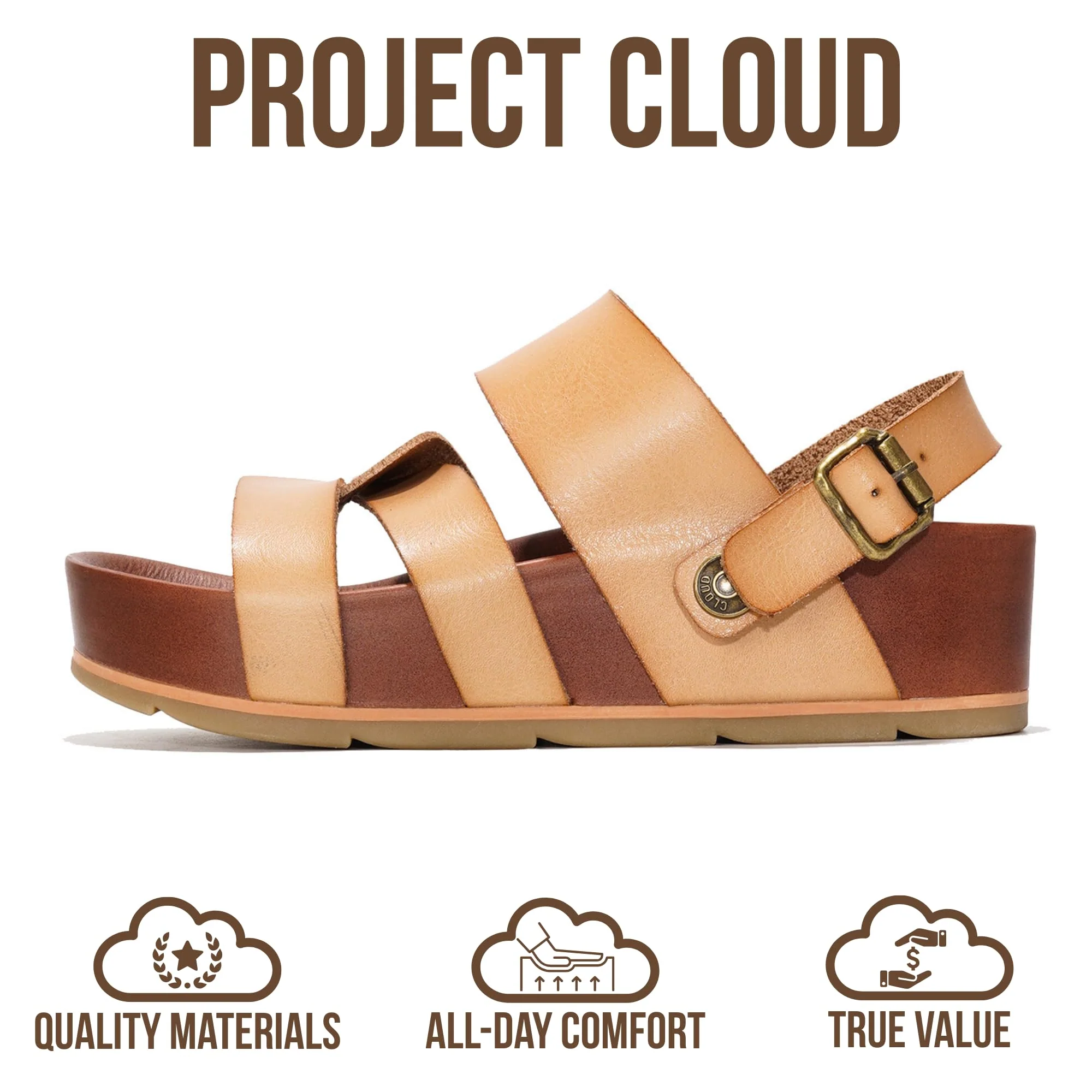 Project Cloud Women's | Eco-Leather Platform Sandals | Lightweight | Non-Slip - Proud - Image 37