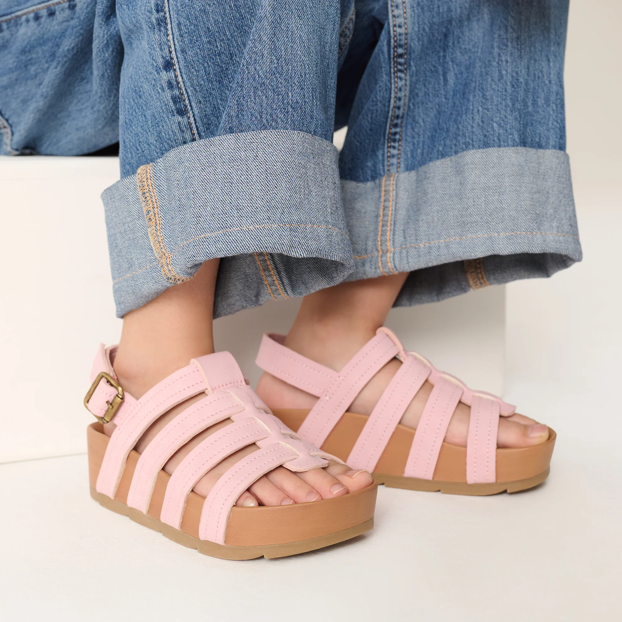 Project Cloud Kids | Strappy Summer Dressy-Casual Wedge | Hook-&-Loop | Lightweight | Non-Slip - Puffer Kids - Image 11