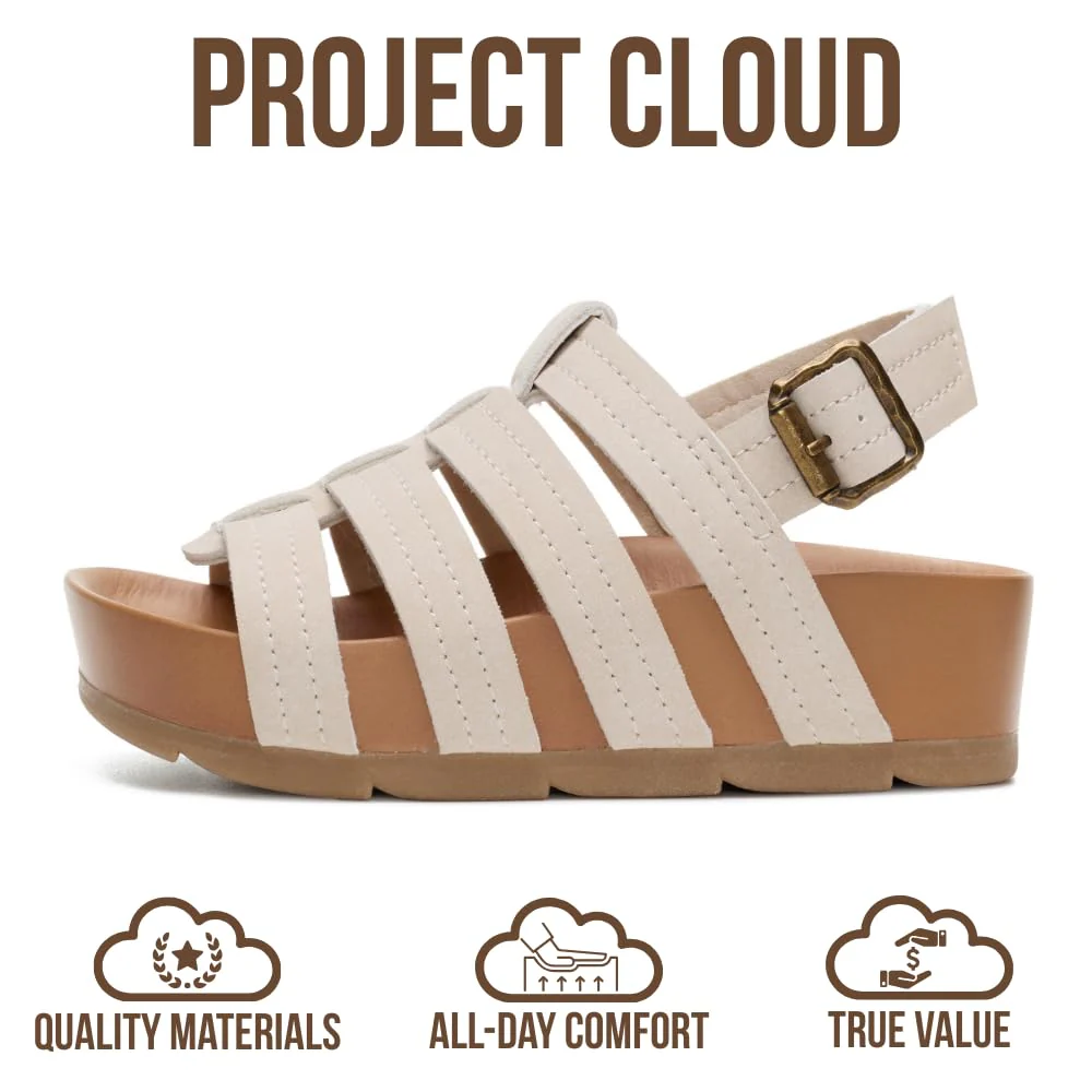 Project Cloud Kids | Strappy Summer Dressy-Casual Wedge | Hook-&-Loop | Lightweight | Non-Slip - Puffer Kids - Image 20