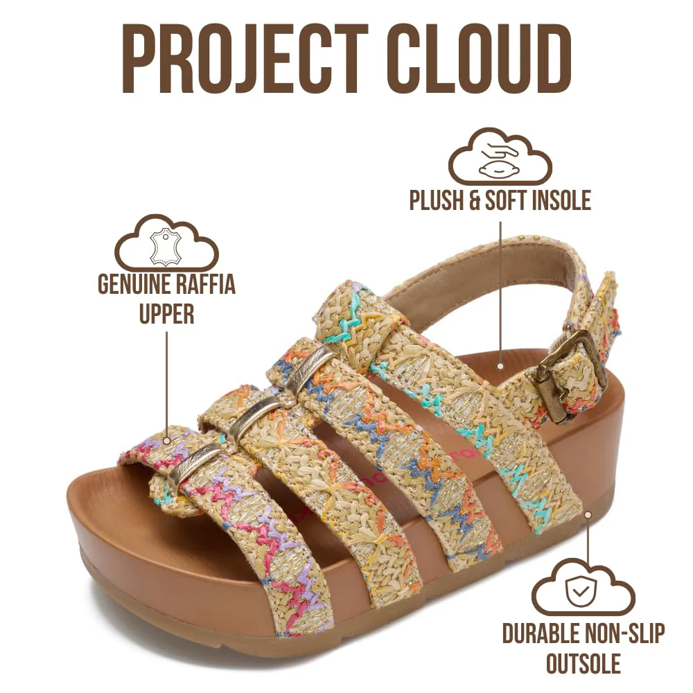 Project Cloud Kids | Strappy Summer Dressy-Casual Wedge | Hook-&-Loop | Lightweight | Non-Slip - Puffer Kids - Image 3
