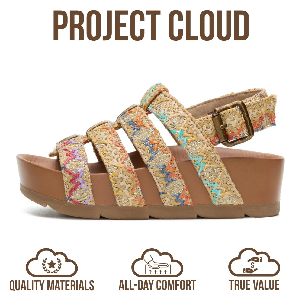 Project Cloud Kids | Strappy Summer Dressy-Casual Wedge | Hook-&-Loop | Lightweight | Non-Slip - Puffer Kids - Image 4
