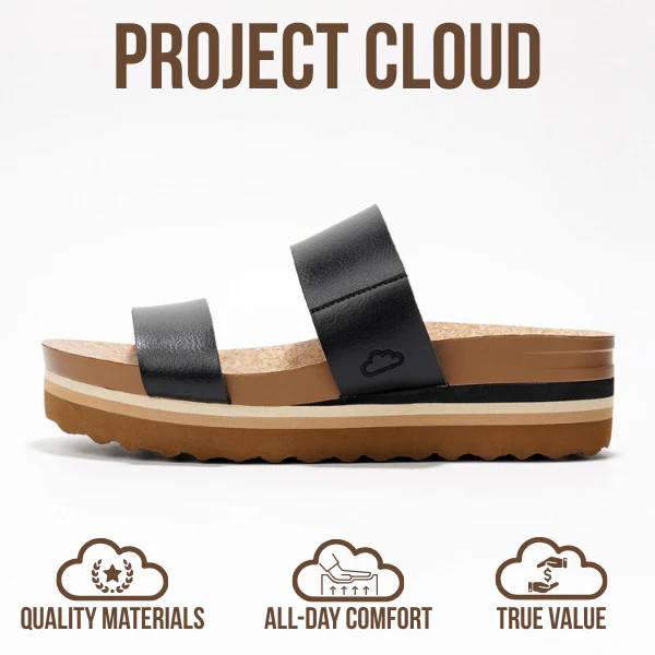Project Cloud Women's | Eco-Leather Wedge Sandals | Memory Foam | Lightweight | Non-Slip - Riptide - Image 10