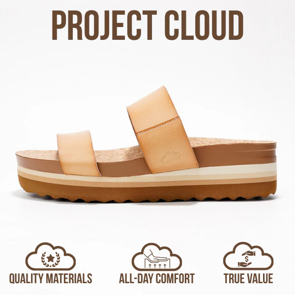 Project Cloud Women's | Eco-Leather Wedge Sandals | Memory Foam | Lightweight | Non-Slip - Riptide - Image 4