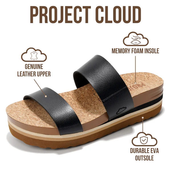 Project Cloud Women's | Eco-Leather Wedge Sandals | Memory Foam | Lightweight | Non-Slip - Riptide - Image 9