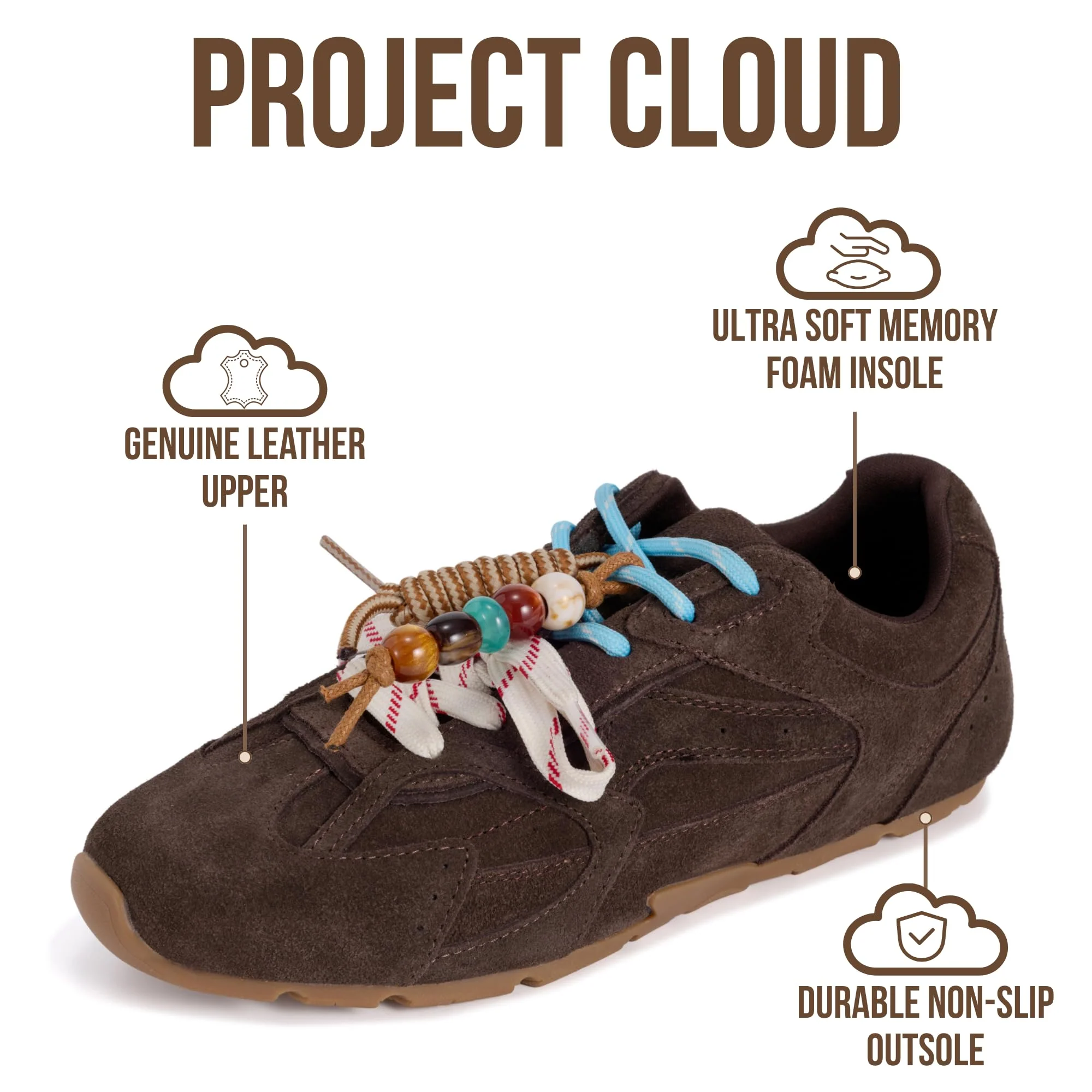 Project Cloud Women's | Genuine Leather Sneakers | Memory Foam | Lightweight | Anti-Slip - Roma - Image 15