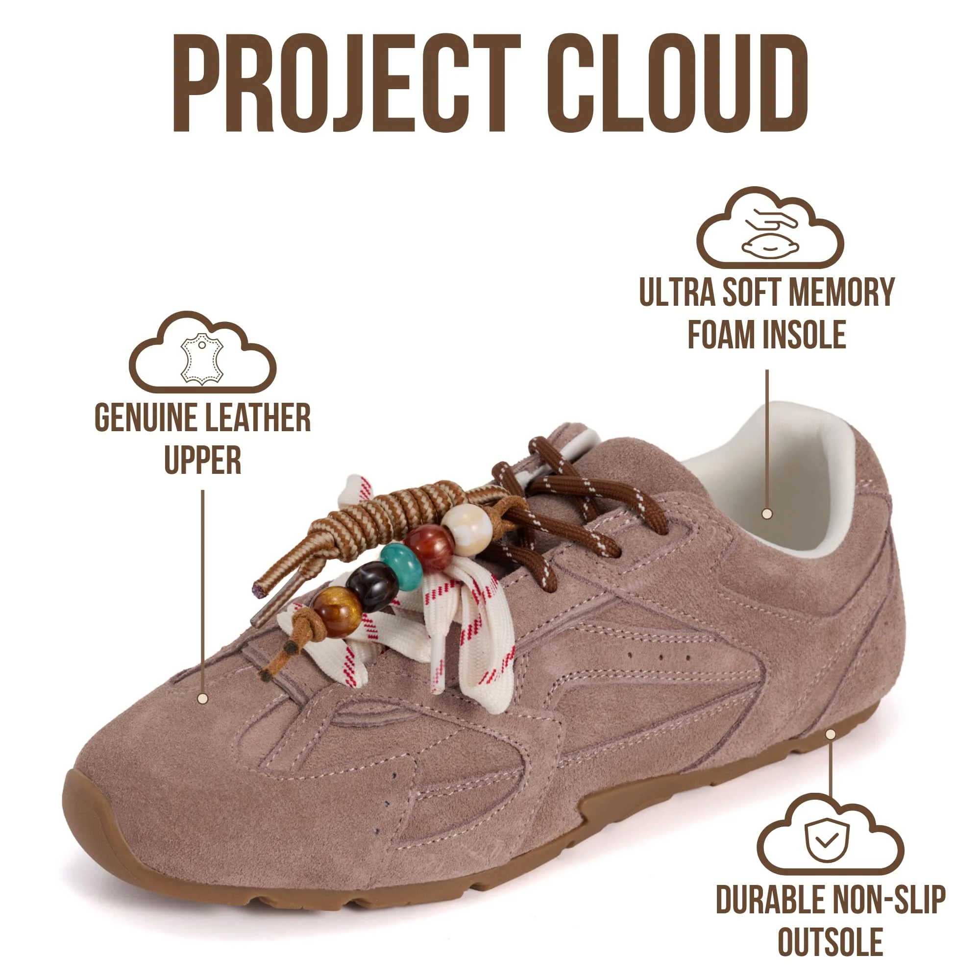 Project Cloud Women's | Genuine Leather Sneakers | Memory Foam | Lightweight | Anti-Slip - Roma - Image 20