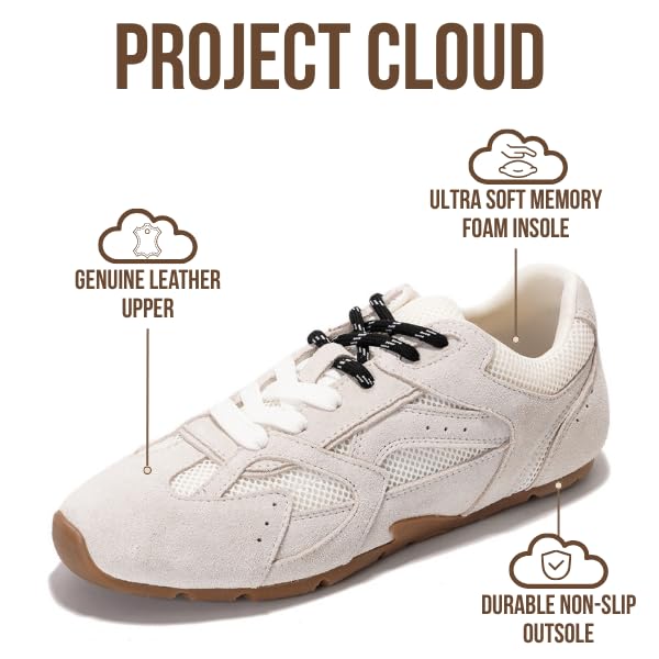 Project Cloud Women's | Genuine Leather Sneakers | Memory Foam | Lightweight | Anti-Slip - Roma - Image 9
