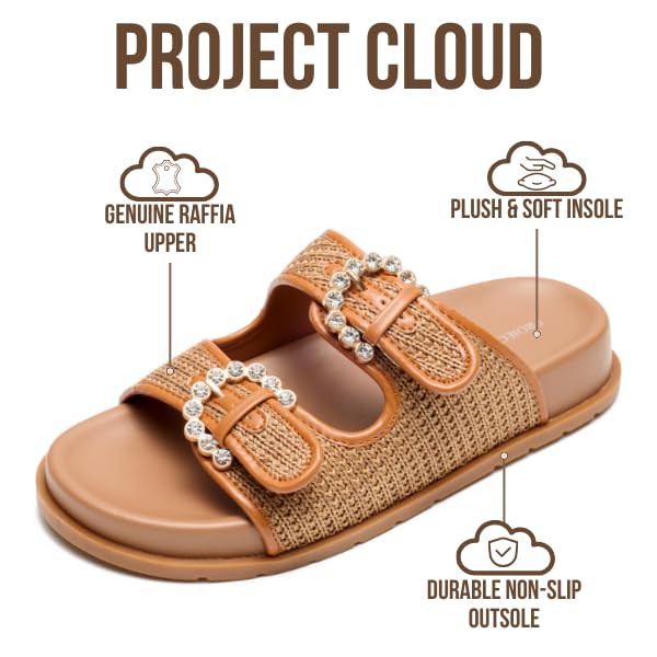 Project Cloud Women's | 100% Genuine Leather Slides | Plush and Soft Insole | Lightweight | Non-Slip - Sharl - Image 15