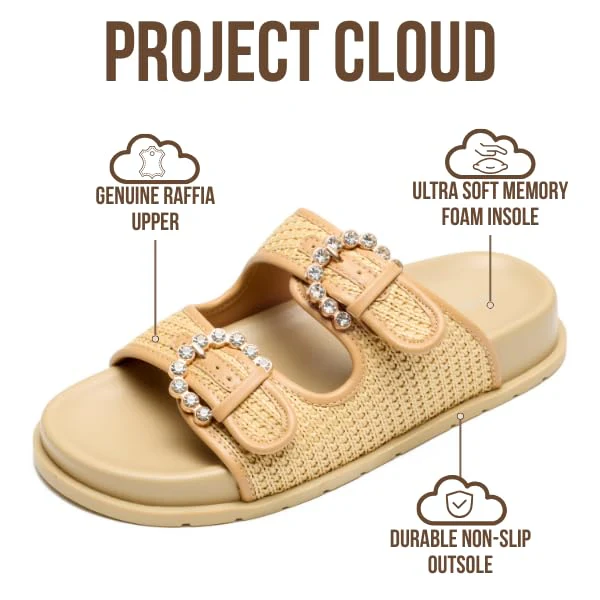 Project Cloud Women's | 100% Genuine Leather Slides | Plush and Soft Insole | Lightweight | Non-Slip - Sharl - Image 3