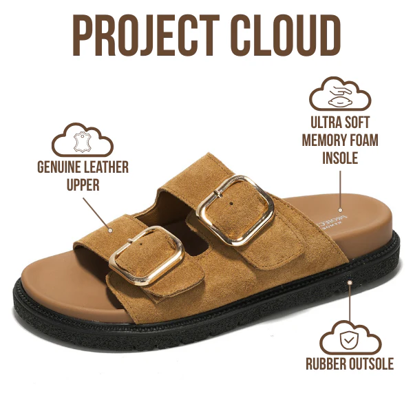 Project Cloud Women's | 100% Genuine Leather Slides | Plush and Soft Insole | Lightweight | Non-Slip - Sharl - Image 38