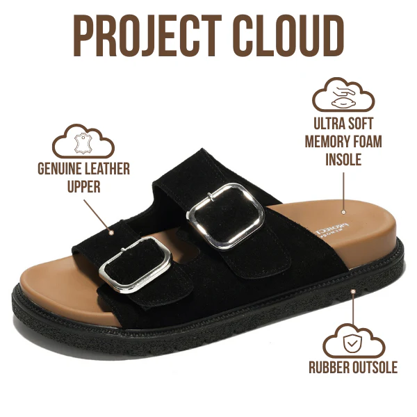 Project Cloud Women's | 100% Genuine Leather Slides | Plush and Soft Insole | Lightweight | Non-Slip - Sharl - Image 44