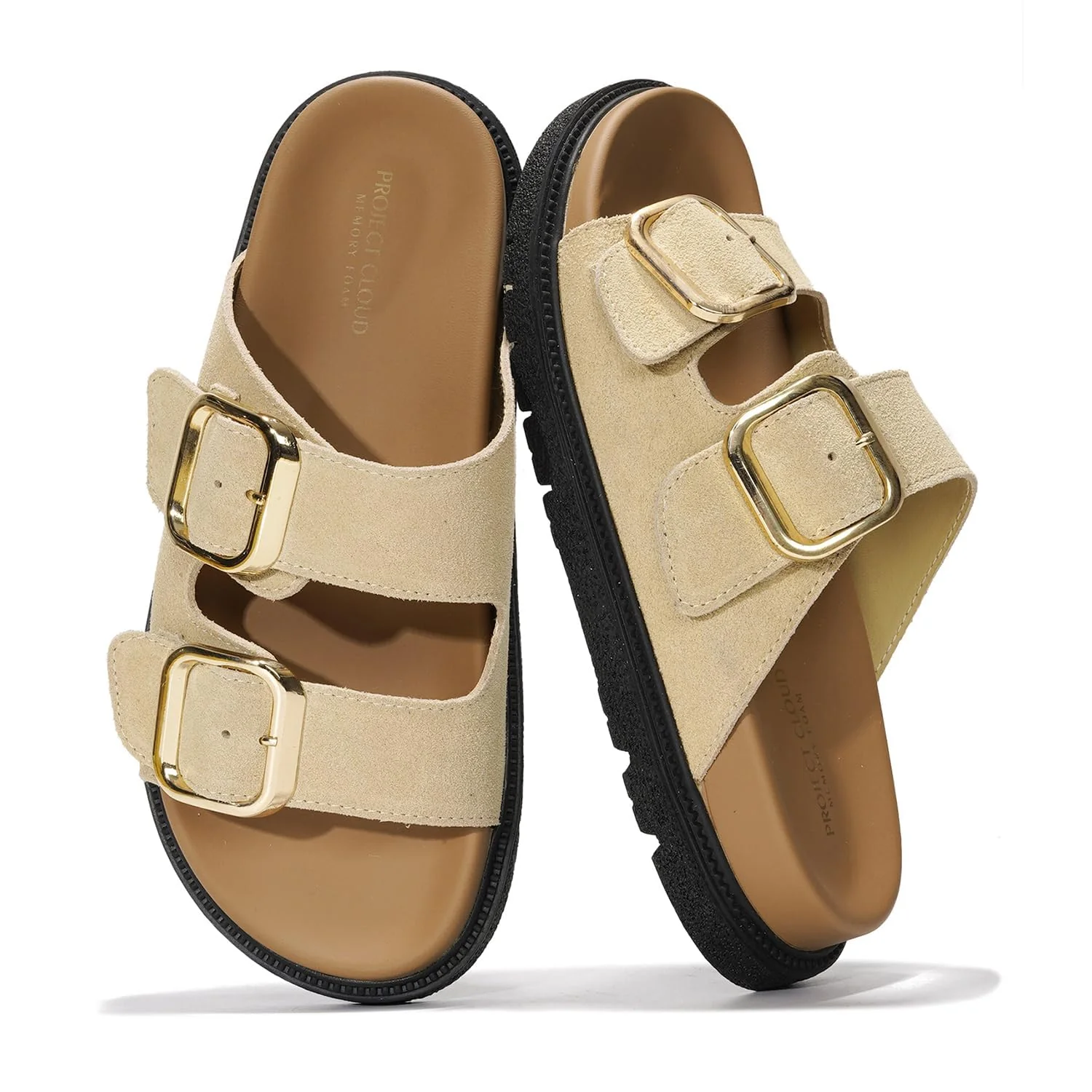 Project Cloud Women's | 100% Genuine Leather Slides | Plush and Soft Insole | Lightweight | Non-Slip - Sharl - Image 46