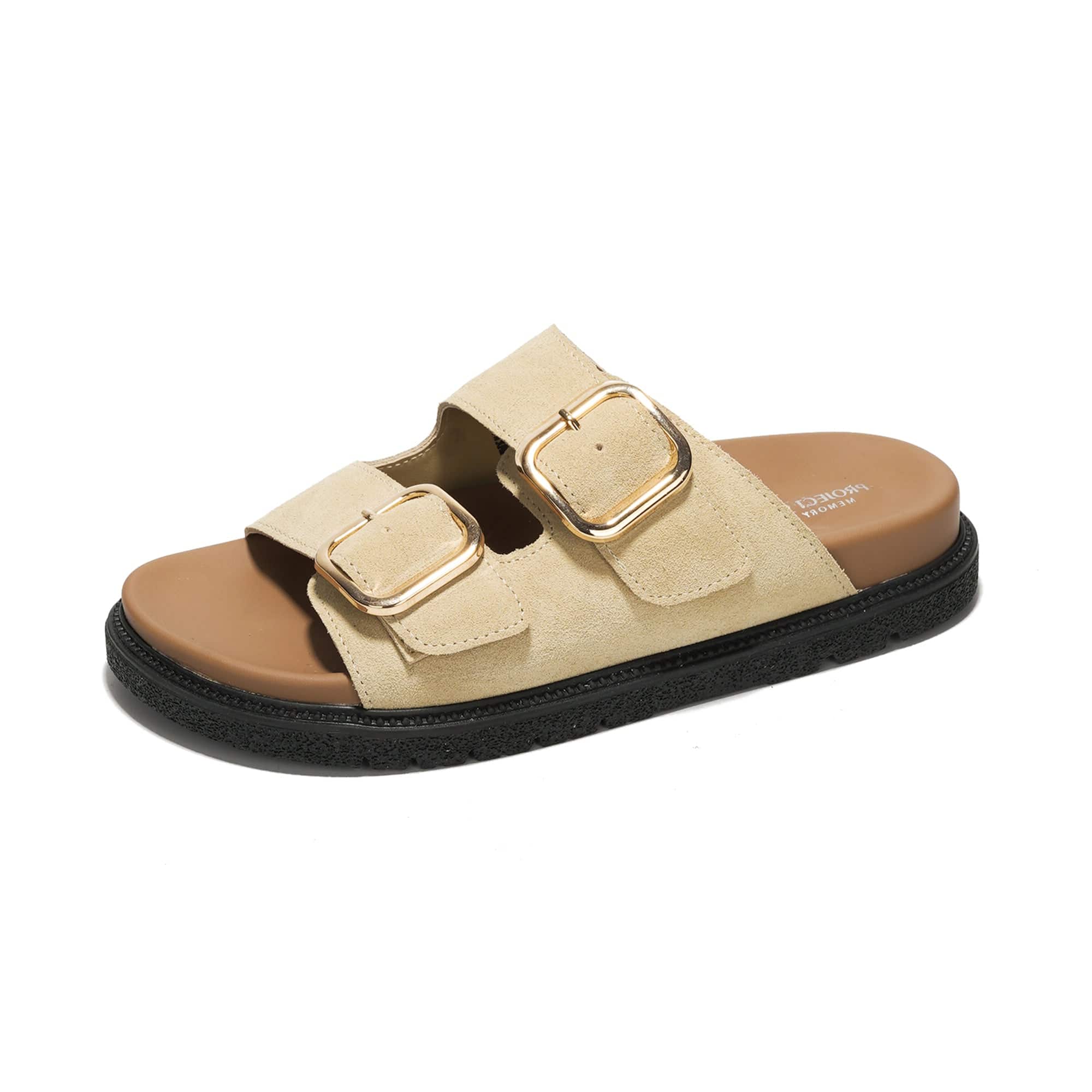 Project Cloud Women's | 100% Genuine Leather Slides | Plush and Soft Insole | Lightweight | Non-Slip - Sharl - Image 47