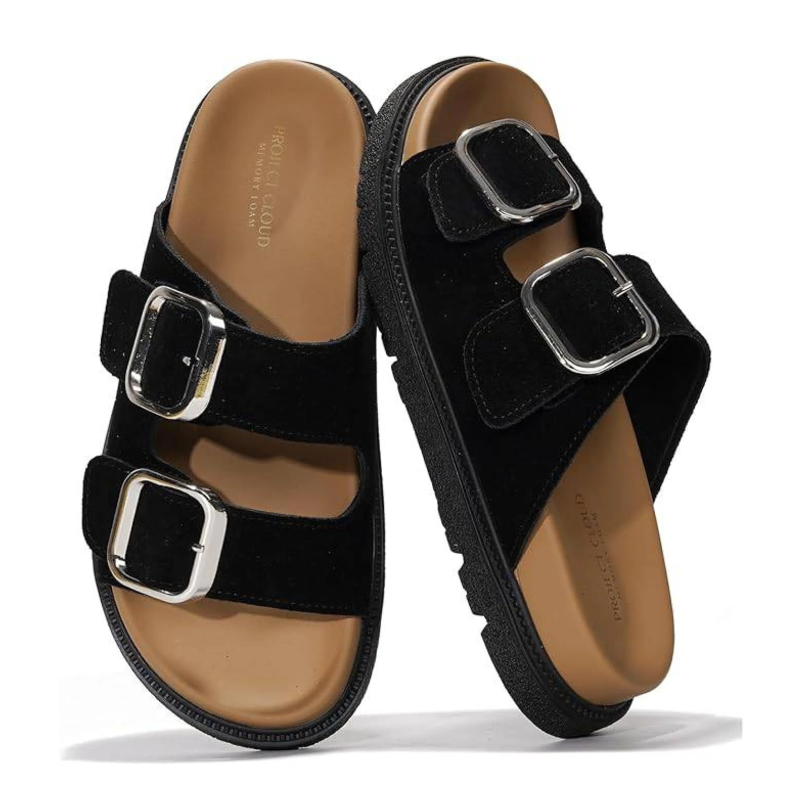 Project Cloud Women's | 100% Genuine Leather Slides | Plush and Soft Insole | Lightweight | Non-Slip - Sharl - Image 51