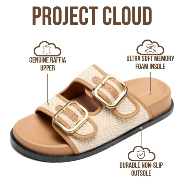 Project Cloud Women's | 100% Genuine Leather Slides | Plush and Soft Insole | Lightweight | Non-Slip - Sharl - Image 58