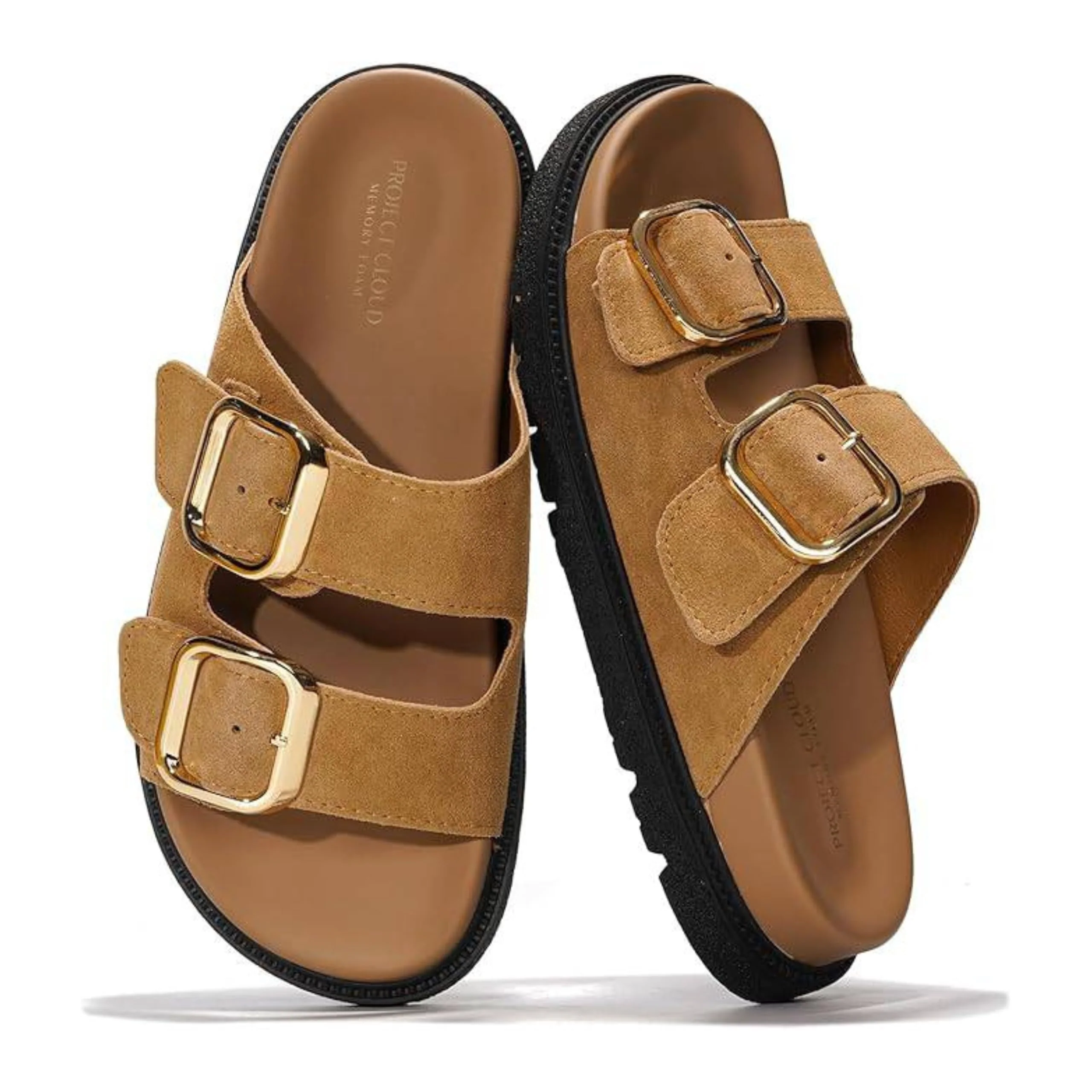 Project Cloud Women's | 100% Genuine Leather Slides | Plush and Soft Insole | Lightweight | Non-Slip - Sharl - Image 61