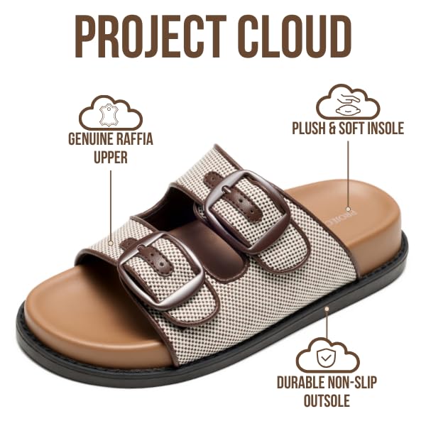 Project Cloud Women's | 100% Genuine Leather Slides | Plush and Soft Insole | Lightweight | Non-Slip - Sharl - Image 68