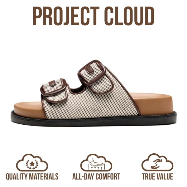 Project Cloud Women's | 100% Genuine Leather Slides | Plush and Soft Insole | Lightweight | Non-Slip - Sharl - Image 69