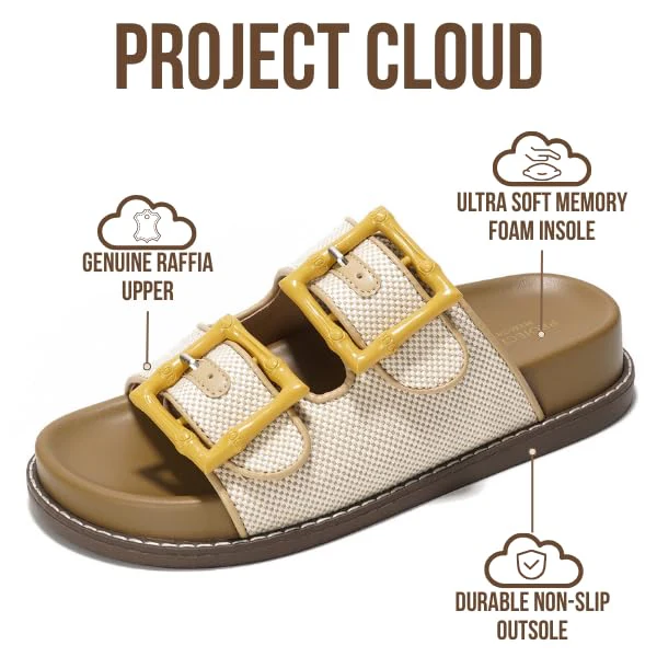 Project Cloud Women's | 100% Genuine Leather Slides | Plush and Soft Insole | Lightweight | Non-Slip - Sharl - Image 9