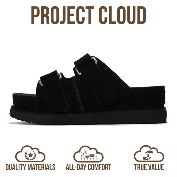 Project Cloud Women's | Platform Sandals | Memory Foam Insole | Lightweight | Non-Slip - Silverstar - Image 10