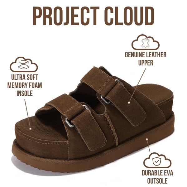 Project Cloud Women's | Platform Sandals | Memory Foam Insole | Lightweight | Non-Slip - Silverstar - Image 15