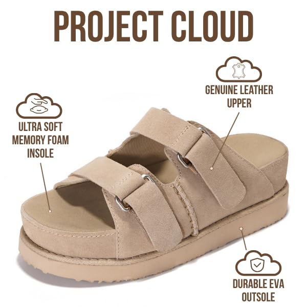 Project Cloud Women's | Platform Sandals | Memory Foam Insole | Lightweight | Non-Slip - Silverstar - Image 3
