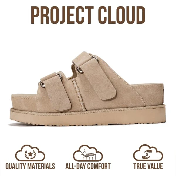 Project Cloud Women's | Platform Sandals | Memory Foam Insole | Lightweight | Non-Slip - Silverstar - Image 4
