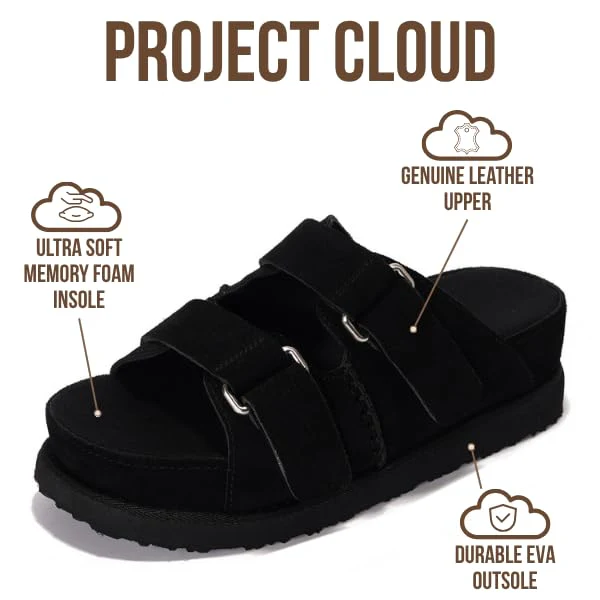 Project Cloud Women's | Platform Sandals | Memory Foam Insole | Lightweight | Non-Slip - Silverstar - Image 9