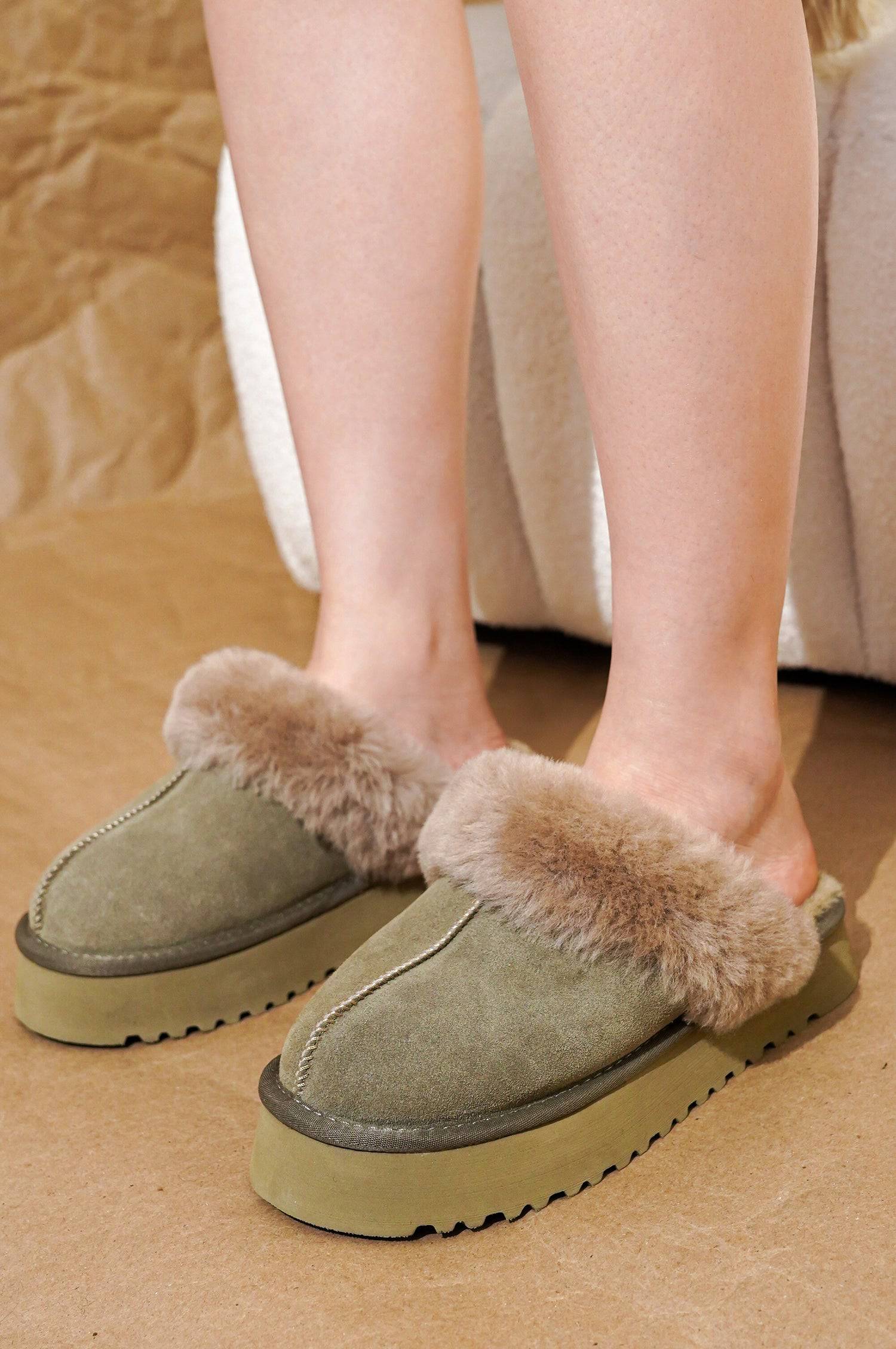 Project Cloud Women's | 100% Genuine Suede Platform Slippers | Memory Foam | Non-Slip - Viki - Image 12