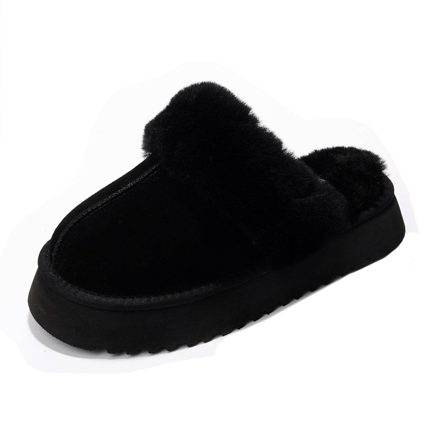 Project Cloud Women's | 100% Genuine Suede Platform Slippers | Memory Foam | Non-Slip - Viki - Image 14