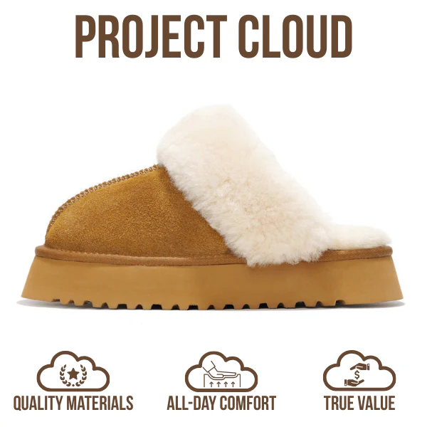 Project Cloud Women's | 100% Genuine Suede Platform Slippers | Memory Foam | Non-Slip - Viki - Image 4