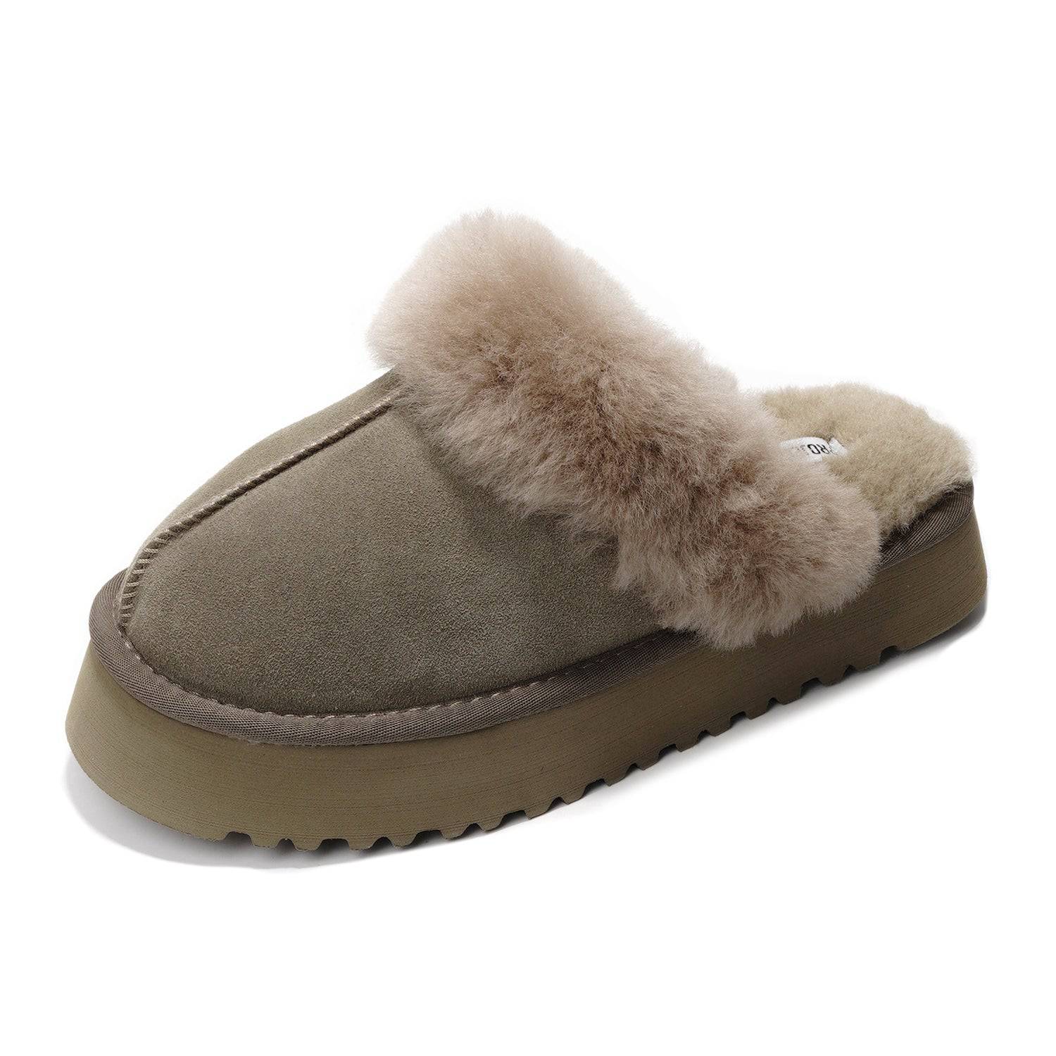 Project Cloud Women's | 100% Genuine Suede Platform Slippers | Memory Foam | Non-Slip - Viki - Image 8