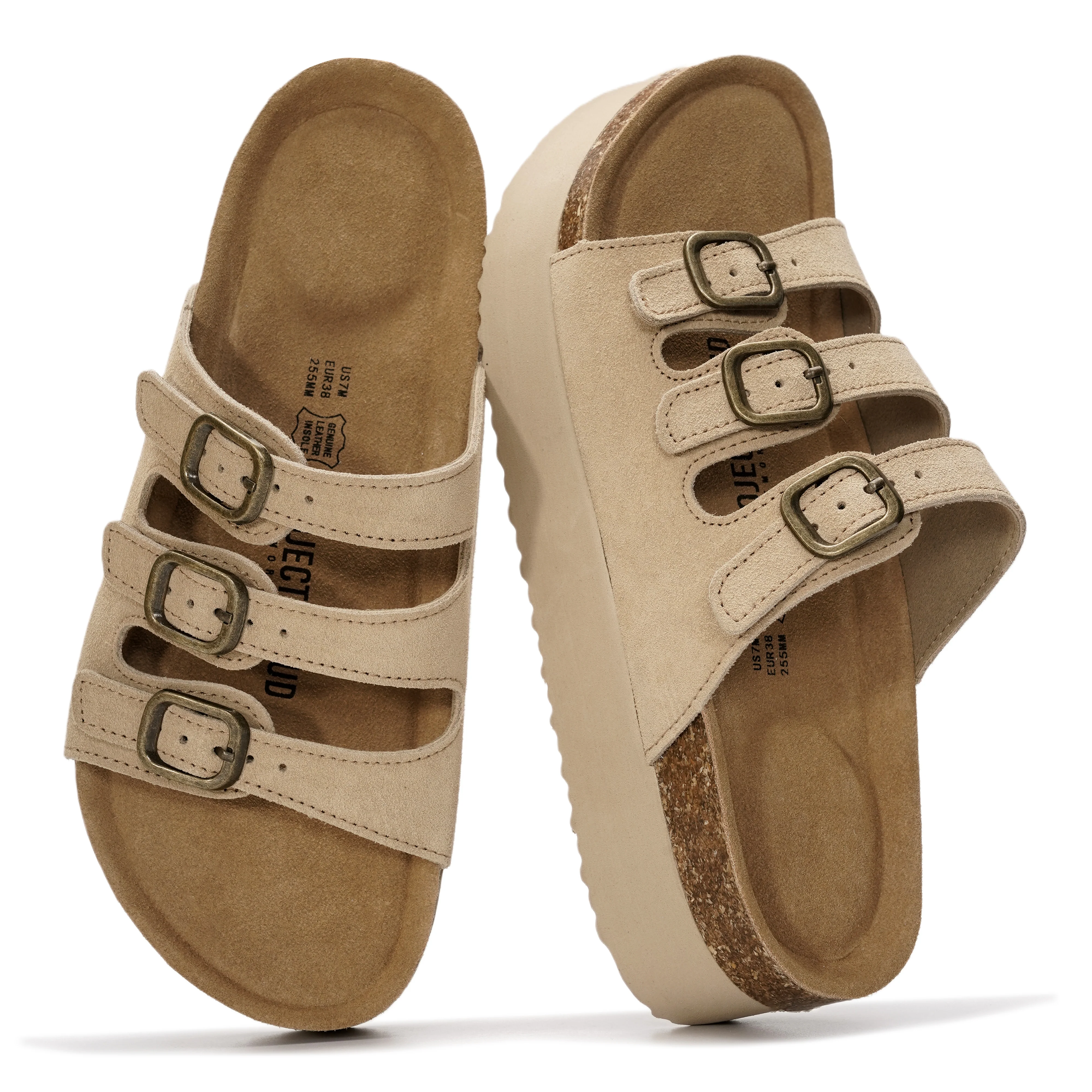Project Cloud Women's | 100% Genuine Suede Wedge Sandals | Memory Foam | Lightweight | Non-Slip - Dyan - Image 19